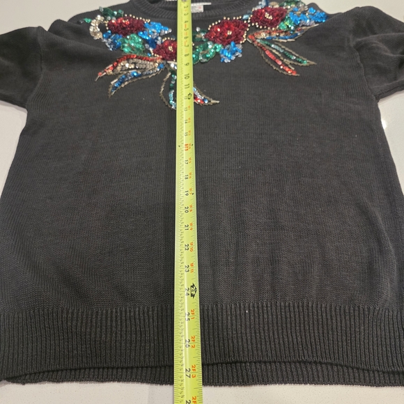 Western Connection Black Sequin Floral Sweater - Picture 10 of 11